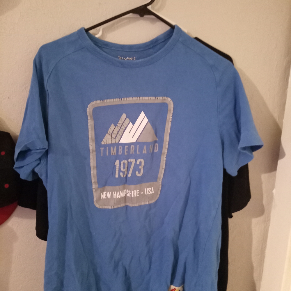 Timberland Blue Retro Mountain Short Sleeve Tee